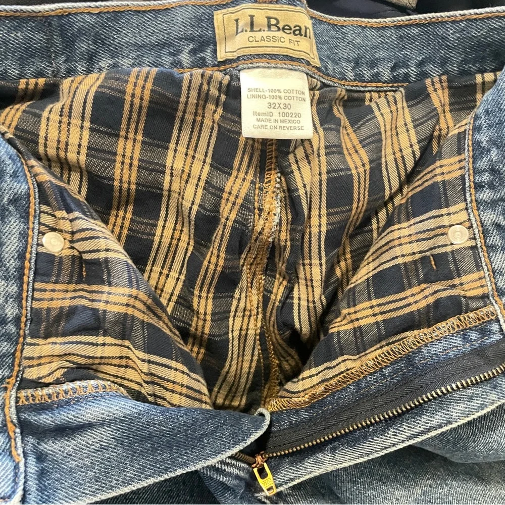 LL Bean Men's Double L Jeans Classic  Fit Flannel-Lined 32x30 workwear cabincore